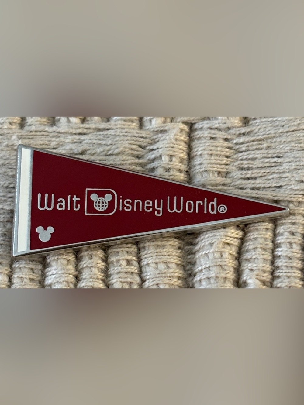 DISNEY 2010 Red Pennant Collection Hidden Mickey Pin
